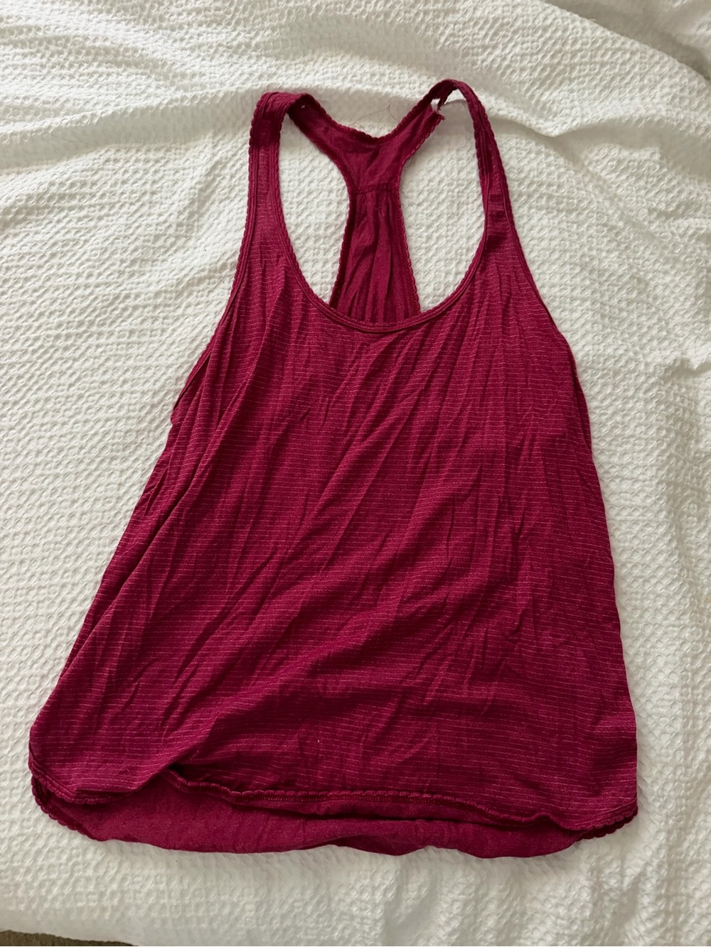 lululemon athletica Maroon Striped Racerback Tank